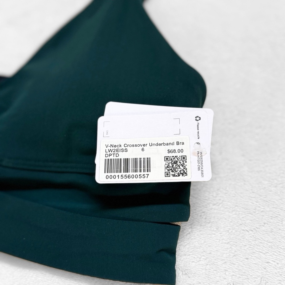 NWT Lululemon V-Neck Crossover Underband Bra – Deep Tide (DPTD) – Size 6 - Picture 6 of 10